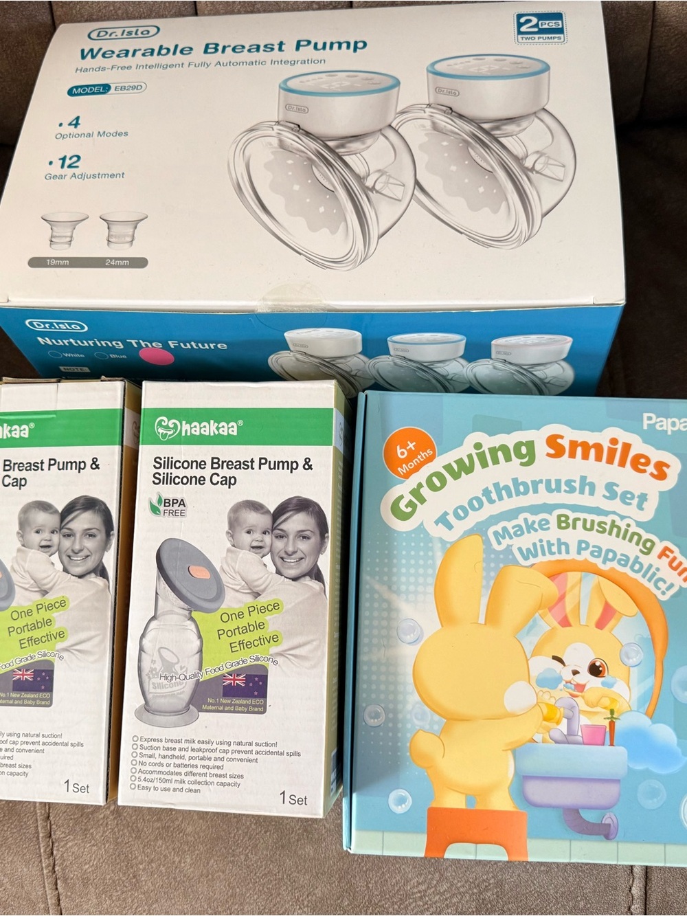 Bundle  Silicone Breast Pump & Cap + Wearable Breast Pump Set - Growing Smiles
